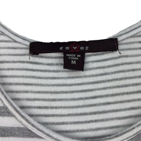 Fever Dress Maxi Grey White Stripped Women's Size M - Picture 7 of 7